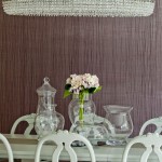 dining room with white chairs