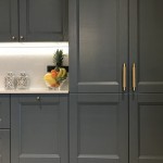 Kitchen with blue cabinets