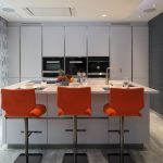 kitchen with white cabinets